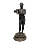AFTER THE ANTIQUE, MODEL OF LYSIPPOS, A 19TH CENTURY GRAND TOUR BRONZE OF APOXYOMENOS 'The
