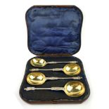 A SET OF VICTORIAN SILVER APOSTLE TABLESPOONS Each having a figural finial on rope twist stem with