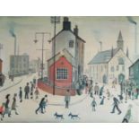 L.S. LOWRY, 1887 - 1976, A 20TH CENTURY LANDSCAPE PRINT Titled 'A Street in Clitheroe', dated