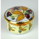 MOORCROFT, A COPPER ENAMEL BOX AND COVER Enamel and copper bonbonniere with gilded metal-mounted