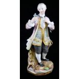 MEISSEN, A FINE 19TH CENTURY PORCELAIN FIGURE, ARISTOCRATIC GENTLEMAN In highly elaborate gilt