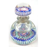 A VINTAGE MILLEFIORI GLASS BULBOUS SCENT BOTTLE Having a domed stopper bearing the number '4' to