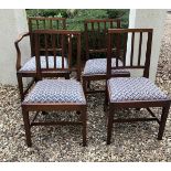 A SET FOUR INCLUDING ONE CARVER 19TH CENTURY MAHOGANY CHAIRS Along with a single Georgian mahogany