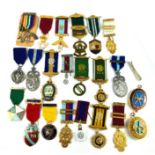 A COLLECTION OF TWENTY GILT METAL MASONIC AND BUFFALO MEDALS To include Berkshire, Oxfordshire,