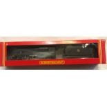 A HORNBY 00 GAUGE R322 CLASS 8f 48758 Black Locomotive With Firebox Glow, boxed. Condition: