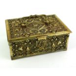 ERHARD & S'HNE, A FINE GERMAN JUGENDSTIL HEAVY GILDED ART NOUVEAU BRONZE BRASS CASKET Cast in high