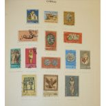 TWO STAMP ALBUMS, TO INCLUDE CEYLON, CYPRUS, BARBADOS, BRITISH BECHUANALAND, 1892 - 1972. Condition: