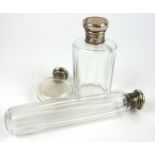 A COLLECTION OF THREE EARLY 20TH CENTURY CONTINENTAL SILVER AND WHITE METAL SCENT BOTTLES Two with