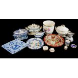 A MIXED LOT OF 19TH CENTURY AND LATER CERAMICS To include blue and white china, Meissen, Spode,