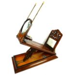 A 19TH CENTURY WALNUT VENEERED STEREO GRAPHOSCOPE With decorative stringing, brass and glass