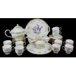 ROYAL WORCESTER, A FINE BONE CHINA COMPLETE TEA SERVICE FOR TEN Sandringham pattern (pattern