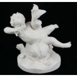 D. PUECH FOR SÈVRES, A FINE PARIAN FIGURAL GROUP, PUTTI RIDING A DOLPHIN CIRCA 1925 Raised on a