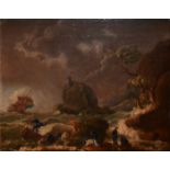 CIRCLE OF CLAUDE JOSEPH VERNET, AVIGNON, 1714 - 1789, PARIS, AN 18TH CENTURY OIL ON CANVAS Stormy