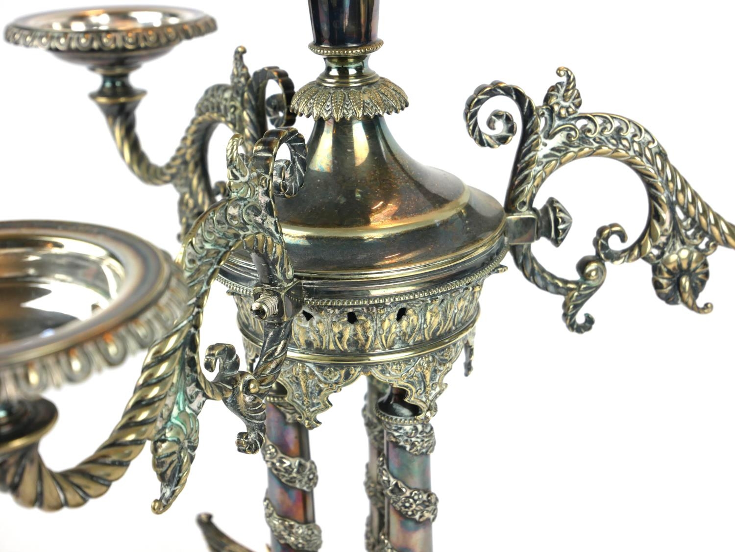 A FINE LATE 19TH CENTURY VICTORIAN NEO-RENAISSANCE SILVER PLATED EPERGNE/TABLE CENTREPIECE The - Image 3 of 5