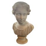 JOHN HUTCHISON, RSA, 1832 - 1910, SCOTTISH, A CARVED WHITE MARBLE HEAD AND SHOULDERS BUST OF A YOUNG