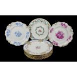MINTON, A SET OF SIX LATE 19TH CENTURY PORCELAIN PLATES In Sèvres style, each plate with gilded
