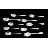 A COLLECTION OF EARLY 20TH CENTURY SILVER RATTAIL TEASPOONS Various hallmarks including London,