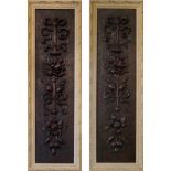 A PAIR OF 19TH CENTURY FINELY CARVED PANELS Fruiting vines, gilt framed. (18cm x 53cm) Condition: