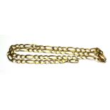 A VINTAGE 9CT GOLD FIGARO LINK NECKLACE Single strand of pierced links. (approx 58cm, 22g)