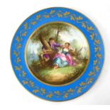 SÈVRES, A FINE MID 19TH CENTURY FRENCH HARD PASTE PORCELAIN CABINET PLATE Polychrome painted with