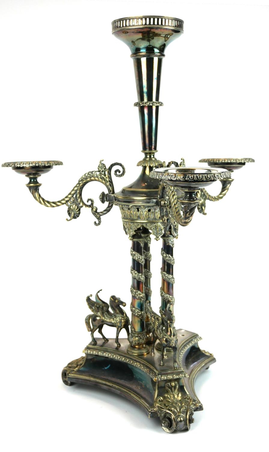 A FINE LATE 19TH CENTURY VICTORIAN NEO-RENAISSANCE SILVER PLATED EPERGNE/TABLE CENTREPIECE The