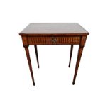 A FINE EARLY 19TH CENTURY ENGLISH MARQUETRY AND PARQUETRY INLAID SIDE TABLE With central floral
