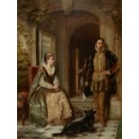 JOHN ROBERT DICKSEE, 1817 - 1905, OIL ON CANVAS Titled 'The Doubtful Wooing', signed, gilt