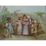 COPELAND, A MID 19TH CENTURY NOSTALGIC VICTORIAN PORCELAIN PLAQUE, CIRCA 1847 - 1867 Polychrome