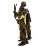 FRANZ XAVER BERGMANN, 1861 - 1936, AN ORIGINAL AUSTRIAN COLD PAINTED BRONZE ARAB FIGURE Standing