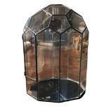 A MID 20TH CENTURY LEADED GLASS DOMED TERRARIUM With faceted sides. (30cm x 43cm) Condition: good