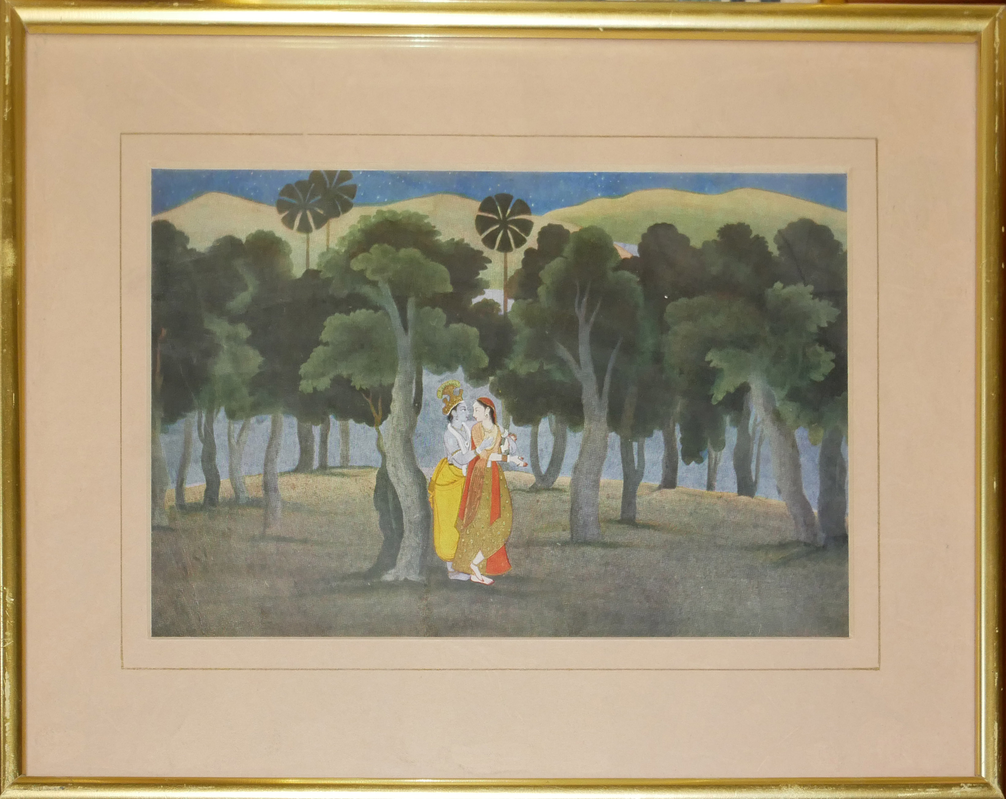 A SET OF SIX INDIAN HINDU NARRATIVE COLOURED PRINTS Mounted, framed and glazed. (35cm x 25cm - Image 2 of 7