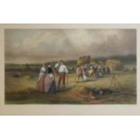 A PAIR OF LATE 19TH/ EARLY 20TH CENTURY HAND COLOURED ENGRAVINGS Titled 'Labour' and 'Rest', after