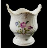MEISSEN, AN 18TH CENTURY PRE ACADEMIC HARD PASTE PORCELAIN WINE COOLER Painted with floral sprays