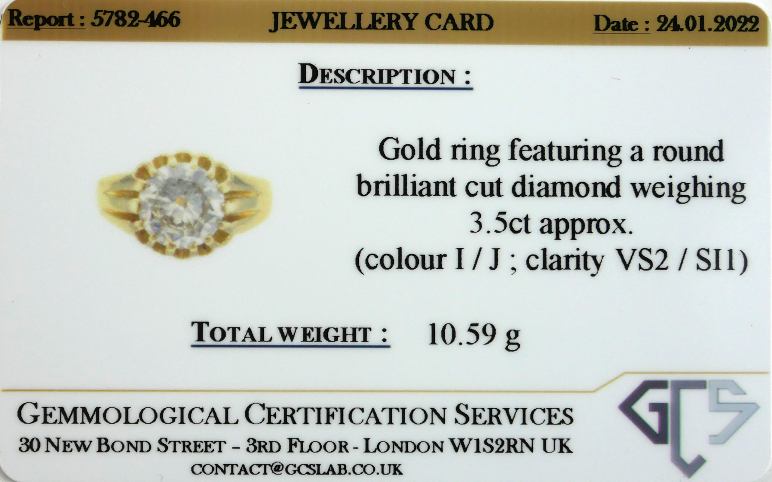A VINTAGE 18CT GOLD 3.5CT SOLITAIRE DIAMOND GENT'S SIGNET RING The single round cut stone in a plain - Bild 7 aus 7