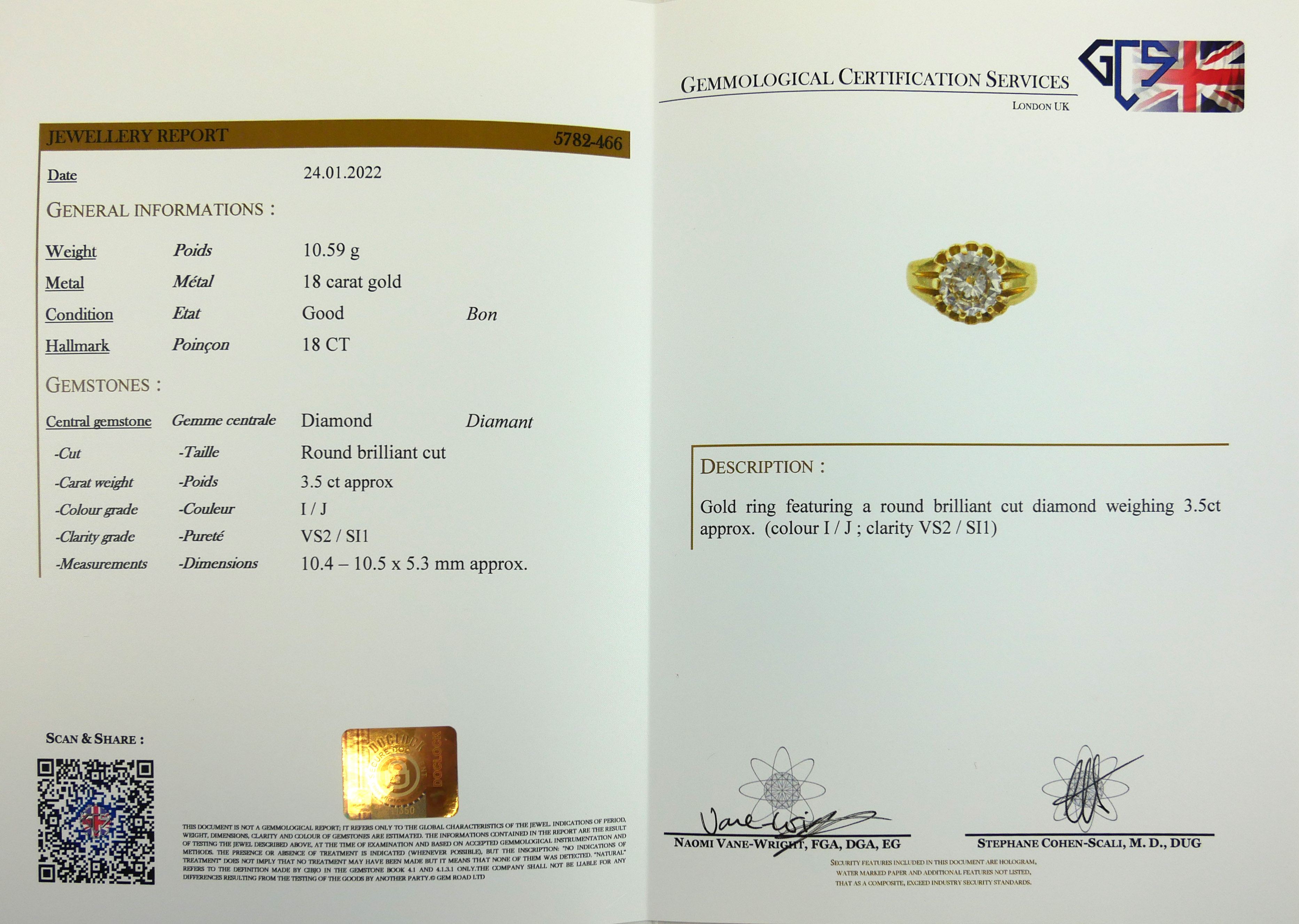 A VINTAGE 18CT GOLD 3.5CT SOLITAIRE DIAMOND GENT'S SIGNET RING The single round cut stone in a plain - Bild 6 aus 7