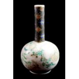 A 19TH CENTURY JAPANESE MEIJI SATSUMA BULBOUS POTTERY VASE Finely painted with decoration of fruit