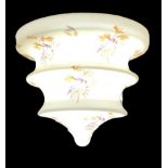 AN UNUSUAL FRENCH ART DECO OPALINE GLASS CEILING LIGHT SHADE Decorated with parrots and foliage. (