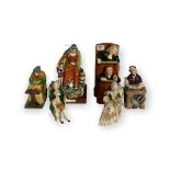 STAFFORDSHIRE, A COLLECTION OF PORCELAIN FIGURINES To include a Royal Doulton Schoolmarm,