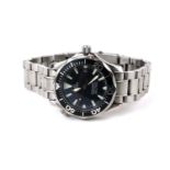 OMEGA, SEAMASTER PROFESSIONAL, A 300M/1000FT STAINLESS STEEL WRISTWATCH The circular black dial with