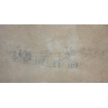 EARLY 19TH CENTURY POSSIBLY FRENCH SCHOOL PENCIL SKETCH/DRAWING Titled 'Battlefield Charge', an