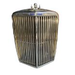 A VINTAGE CHROME ARMSTRONG SIDDELEY CLASSIC CAR RADIATOR GRILLE (NOW CONVERTED TO A LAMP). (h 66.5cm