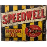 'SPEEDWELL MOTOR OIL', A VINTAGE ADVERTISING SIGN. (40.5cm x 51cm)