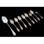 A COLLECTION OF NINE 18TH/19TH CENTURY SILVER SPOONS To include John Bridge, London, 1796, Joseph