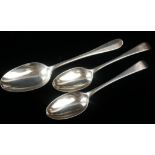 A COLLECTION OF 18TH CENTURY PROVINCIAL SILVER SPOONS Comprising a rattail tablespoon, initialled