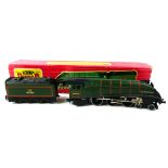 HORNBY DUBLO,A VINTAGE THREE RAIL DIECAST MODEL TRAIN LOCOMOTIVE AND TENDER Titled 'Golden