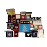 A COLLECTION OF 20TH CENTURY SILVER AND CUPRONICKEL PROOF COIN SETS To include a silver Turks and