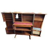 A MID CENTURY HOME OFFICE COMPACTUM FOLD AWAY DESK Opening to reveal a fitted interior. (83cm x 53cm
