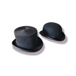 HARRODS, A BLACK VELVET RIDING HAT No: 757, along with a Moss Bros black velvet riding hat, both