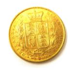 A VICTORIAN 22CT GOLD FULL SOVEREIGN COIN, DATED 1864 With Young Queen Victoria portrait and