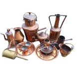 A LARGE COLLECTION OF VARIOUS 19TH CENTURY AND LATER COPPER UTENSILS. Condition: some worn in